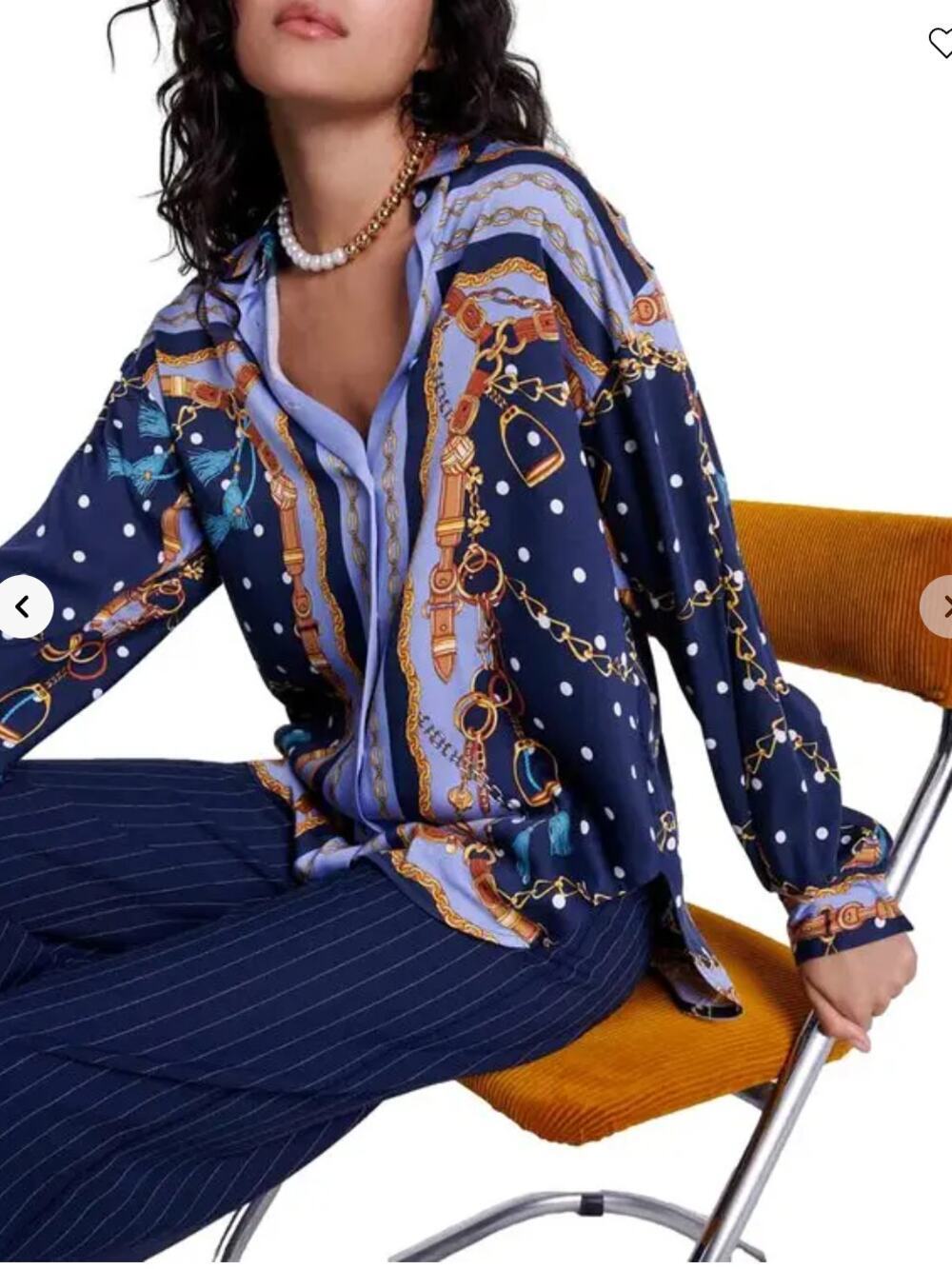 Maje cechaine printed shirt Size S